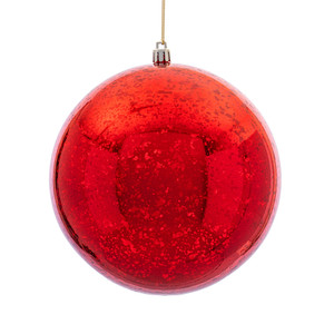Vickerman M166503D - 6 inch Red Shiny Mercury Ball Christmas Ornament - 4 Pack