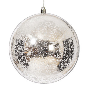 Vickerman M166507D - 6 inch Silver Shiny Mercury Ball Christmas Ornament - 4 Pack