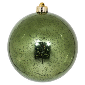 Vickerman M166564D - 6 inch Moss Green Shiny Mercury Ball Christmas Ornament - 4 Pack
