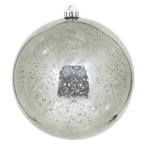 Vickerman M166687D - 8 inch Pewter Shiny Mercury Ball Christmas Ornament 