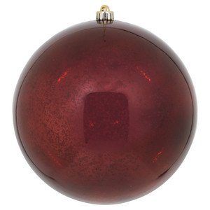 Vickerman M166765D - 10 inch Burgundy Shiny Mercury Ball Christmas Ornament 