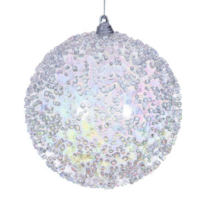 Vickerman MC250700W - 4.75 inch Clear Iridescent Clear Bead Christmas Ornament - 3 Pack