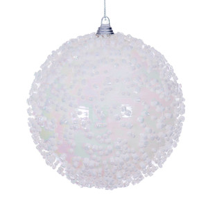 Vickerman MC250711W - 4.75 inch White Bead Christmas Ornament - 3 Pack