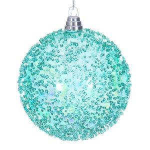 Vickerman MC250842W - 6 inch Teal Bead Christmas Ornament - 2 Pack