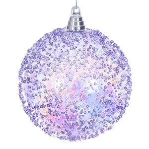Vickerman MC250886W - 6 inch Lavender Bead Christmas Ornament - 2 Pack 