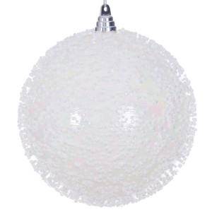 Vickerman MC250911W - 8 inch White Bead Christmas Ornament
