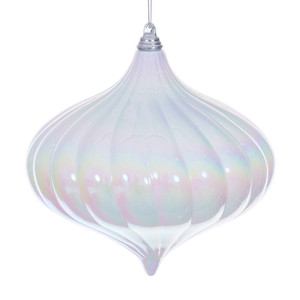 Vickerman MC251411W - 6 inch White Onion Christmas Ornament - 2 Pack 