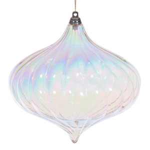 Vickerman MC251438W - 6 inch Champagne Onion Christmas Ornament - 2 Pack 