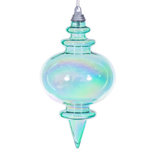 Vickerman MC251642W - 5 inch Teal Finial Christmas Ornament - 3 Pack 