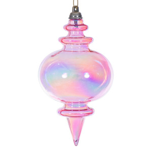 Vickerman MC251679W - 5 inch Pink Finial Christmas Ornament - 3 Pack