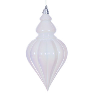 Vickerman MC251911W - 12 inch White Drop Christmas Ornament 