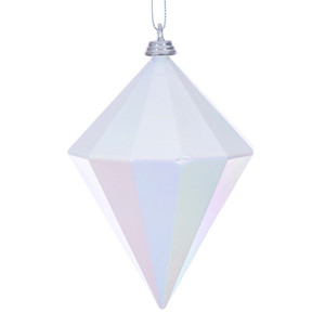 Vickerman MC252111W - 5 inch White Diamond Christmas Ornament - 3 Pack
