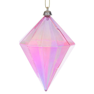 Vickerman MC252179W - 5 inch Pink Diamond Christmas Ornament - 3 Pack