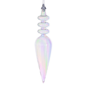 Vickerman MC252500W - 8.5 inch Clear Iridescent Finial Christmas Ornament - 2 Pack 