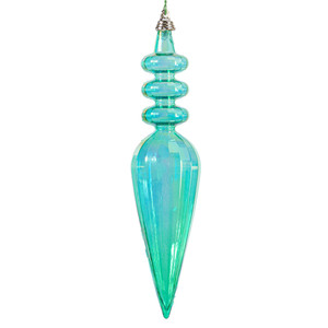 Vickerman MC252542W - 8.5 inch Teal Finial Christmas Ornament - 2 Pack