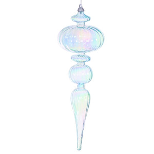 Vickerman MC252732W - 12 inch Baby Blue Finial Christmas Ornament 