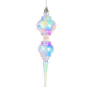 Vickerman MC252900W - 16.5 inch Clear Iridescent Finial Christmas Ornament