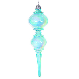 Vickerman MC252942W - 16.5 inch Teal Finial Christmas Ornament 