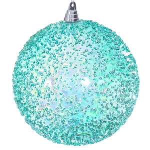 Vickerman MC255042W - 10 inch Teal Bead Christmas Ornament