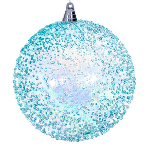 Vickerman MC255232W - 12 inch Baby Blue Bead Christmas Ornament
