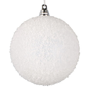 Vickerman MT220111W - 4 inch White Matte Ball Christmas Ornament - 4 Pack 