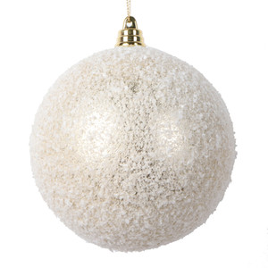 Vickerman MT220138W - 4 inch Champagne Matte Ball Christmas Ornament - 4 Pack