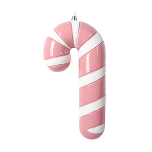 Vickerman MT227379 - 11 inch Pastel Pink Enamel Candy Cane Christmas Ornament