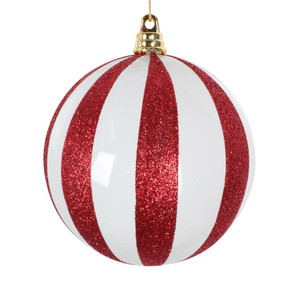 Vickerman MT230404 - 4 inch Assorted Glitter Ball Christmas Ornament - 3 Pack