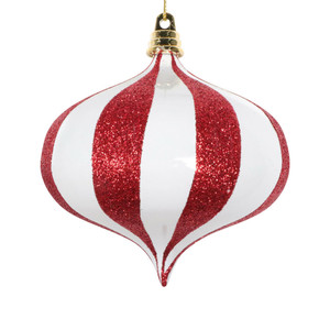 Vickerman MT230440 - 4 inch Assorted Glitter Onion Christmas Ornament - 3 Pack