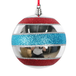 Vickerman MT230804 - 4 inch Assorted Glitter Ball Christmas Ornament - 3 Pack 
