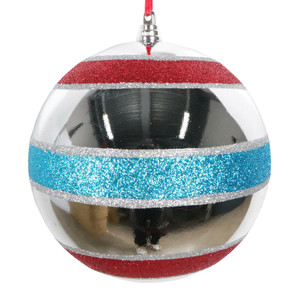 Vickerman MT230806 - 6 inch Assorted Glitter Ball Christmas Ornament - 2 Pack