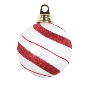 Vickerman MT231204 - 4 inch Assorted Glitter Ball Christmas Ornament - 3 Pack