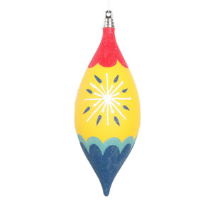 Vickerman MT232007 - 7 inch Yellow Hand-Painted Christmas Ornament - 3 Pack 
