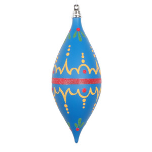 Vickerman MT232043 - 7 inch Blue Hand-Painted Christmas Ornament - 3 Pack