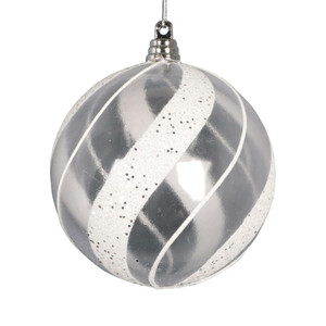 Vickerman MT232404 - 4 inch Assorted Clear Glitter Ball Christmas Ornament - 3 Pack