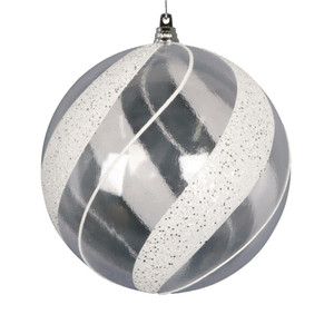 Vickerman MT232406 - 6 inch Assorted Clear Glitter Ball Christmas Ornament - 2 Pack 