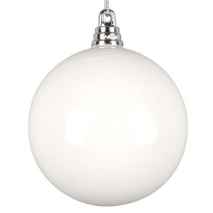 Vickerman MT250311W - 3 inch White Enamel Ball Christmas Ornament - 12 Pack 