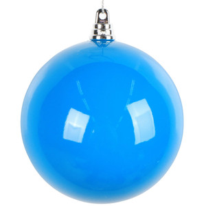 Vickerman MT250402W - 4 inch Blue Enamel Ball Christmas Ornament - 6 Pack