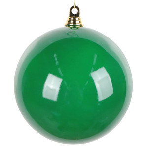 Vickerman MT250804W - 8 inch Green Enamel Ball Christmas Ornament - 2 Pack 