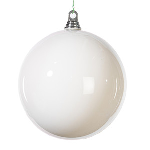 Vickerman MT250811W - 8 inch White Enamel Ball Christmas Ornament - 2 Pack