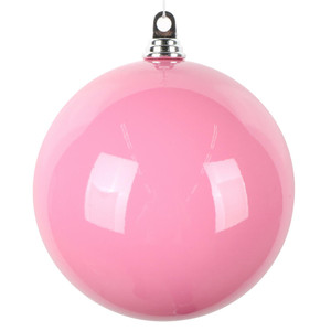 Vickerman MT250859W - 8 inch Hot Pink Enamel Ball Christmas Ornament - 2 Pack