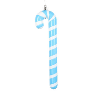 Vickerman MT251652W - 12 inch Light Blue Enamel Candy Candy Cane Christmas Ornament - 2 Pack