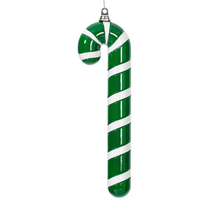 Vickerman MT251804W - 18 inch Green Enamel Candy Cane Christmas Ornament