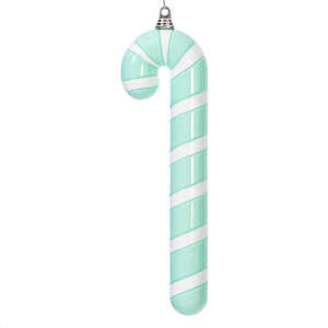 Vickerman MT251827W - 18 inch Aqua Enamel Candy Candy Cane Christmas Ornament
