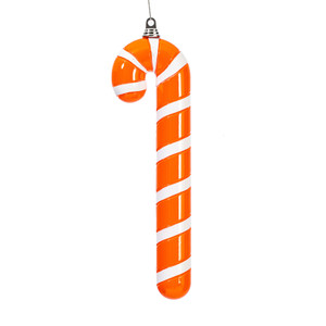 Vickerman MT251828W - 18 inch Orange Enamel Candy Cane Christmas Ornament