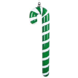Vickerman MT252004W - 24 inch Green Enamel Candy Cane Christmas Ornament