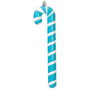 Vickerman MT252052W - 24 inch Light Blue Enamel Candy Cane Christmas Ornament