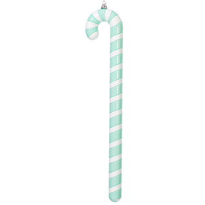 Vickerman MT252227W - 36 inch Aqua Enamel Candy Cane Christmas Ornament