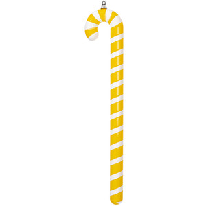 Vickerman MT252278W - 36 inch Yellow Enamel Candy Candy Cane Christmas Ornament