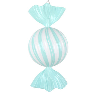 Vickerman MT252627W - 13 inch Aqua Enamel Candy Christmas Ornament